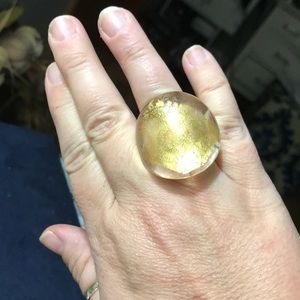 Murano Gold leaf glass ring